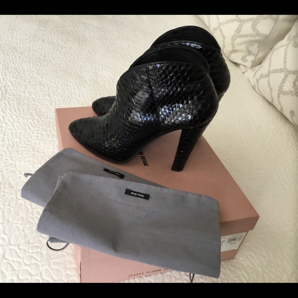 MIU MIU  Python  ankle boots size 37.5 Italian .